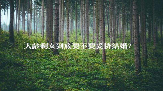 大龄剩女到底要不要妥协结婚？